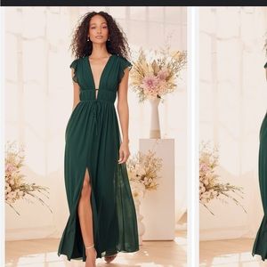 Lulus maxi chiffon gown NWT